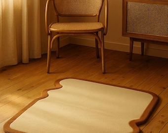 Handmade Tufted Toast Rug: Fun Bread Slice Accent Mat