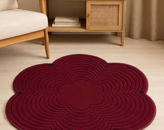 Tufted Flower Rug: Modern Boho Petal Accent Rug
