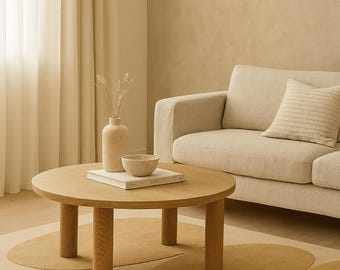 Minimalist Pebble Rug: Hand-Tufted Neutral Beige Abstract Carpet for Modern Zen Interiors.
