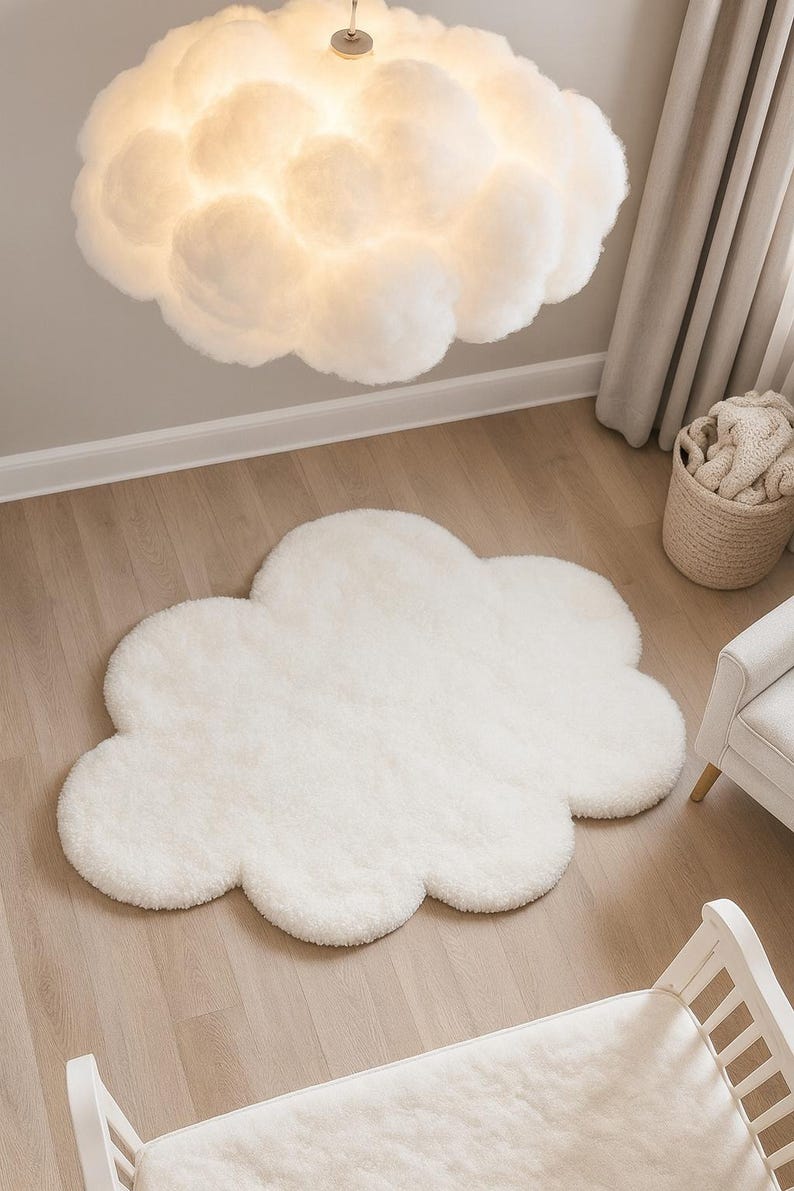 Raincloud Rug Cloud Nursery Rug: Soft Tufted New Zealand Wool Play Rugs - Etsy