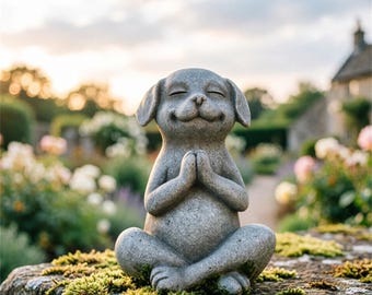 Handmade Yoga Dog Figurine Statue Decor Art work,Funny Desk Decor,Yoga Lover Gift,Pet Lovers Gift