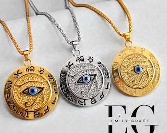 Eye of Horus Medallion Necklace | Evil Eye Protection, Spiritual Jewelry