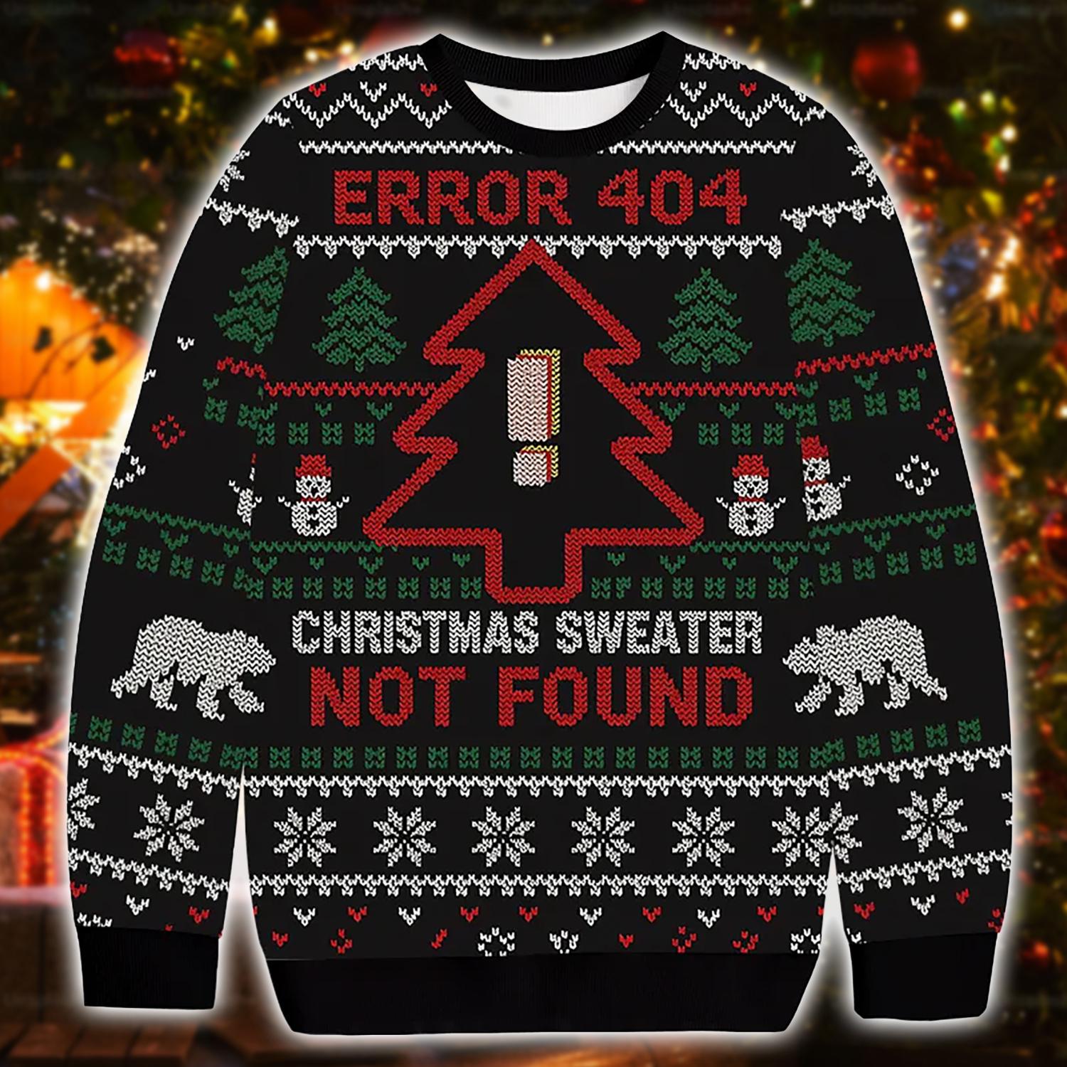Pull 'Erreur 404' - Design Geek Et Humoristique Pour Développeur, Informaticien - Cadeau Noël Ou Anniversaire - 3