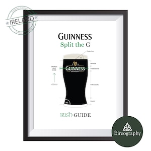 Guinness Split the G Irish Guide Poster – Pub Tradition Art (Digital Download) 300dpi