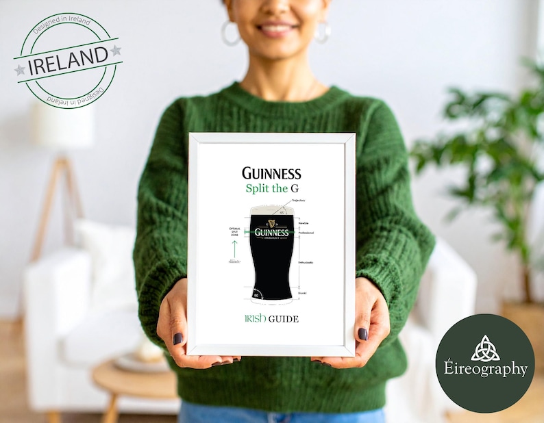 Guinness Split the G Irish Guide Poster – Pub Tradition Art (Digital Download) 300dpi image 9