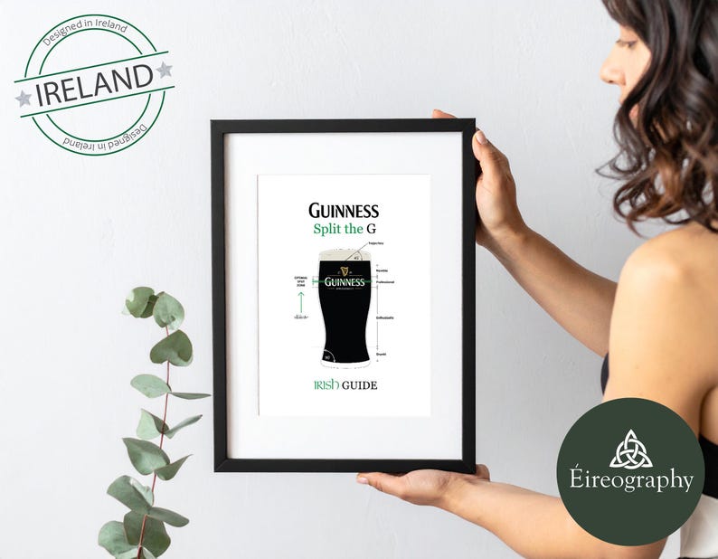 Guinness Split the G Irish Guide Poster – Pub Tradition Art (Digital Download) 300dpi image 6