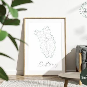 Kilkenny Ireland Map Print: Minimalist County Outline Art, Instant Download, pdf, jpeg, 300dpi