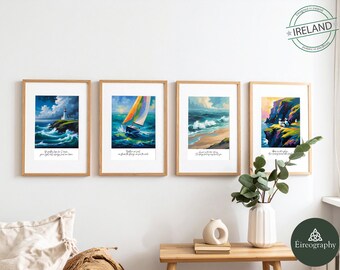Ireland Photography. The Coastal Set: Irish Sea Prints, Printable Home Decor, A4 Instant Digital Download