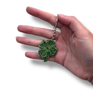 Crochet Four-Leaf Clover Keychain