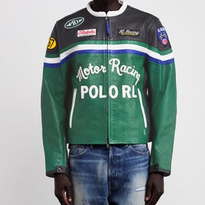 Vintage 90s Polo Sport Leather Racing Jacket, Red White Blue - Etsy