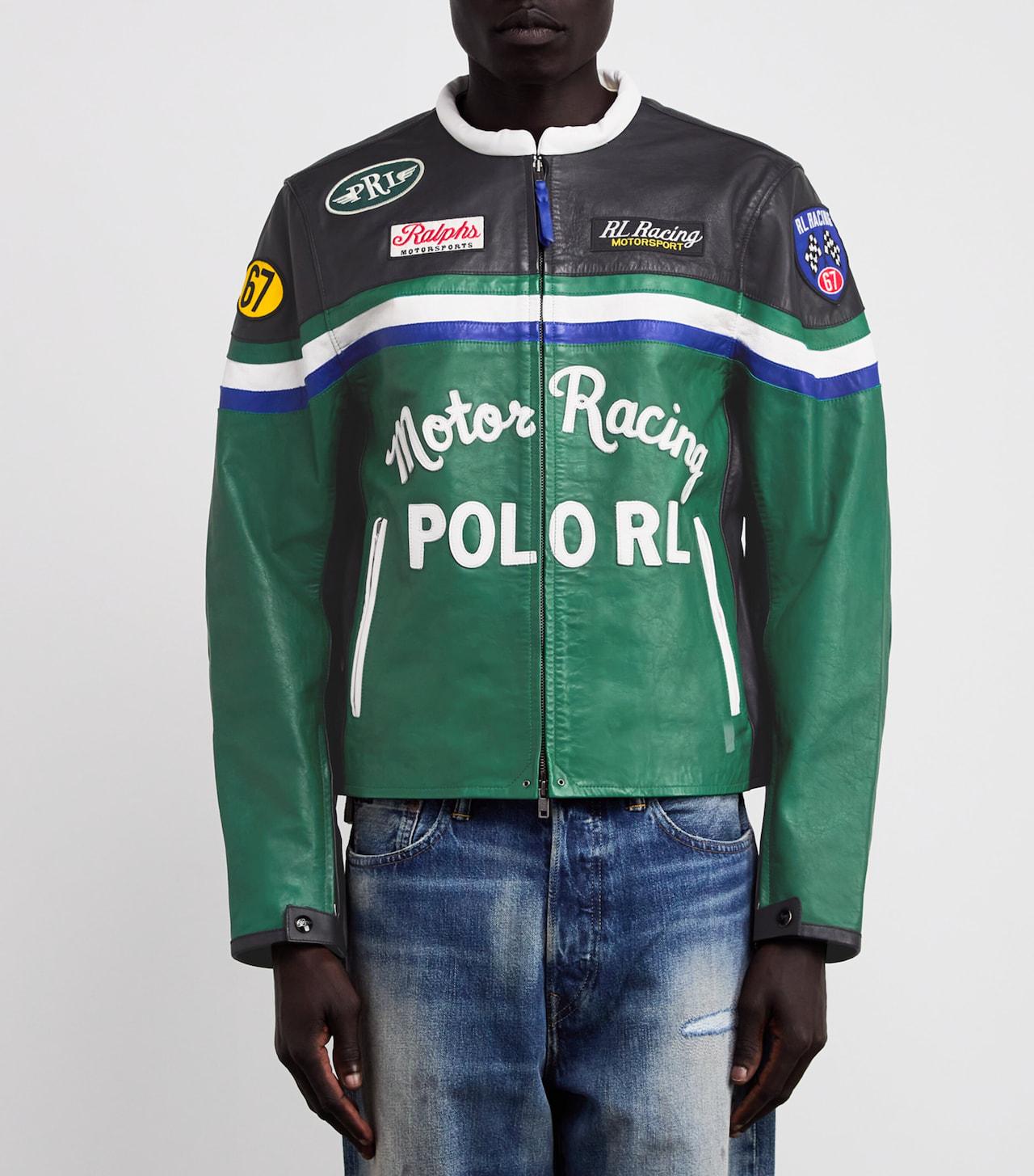 Vintage Leather Racing Jacket: Polo RL Motorsport Biker Style - Etsy
