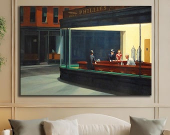 エドワード・ホッパー作「ナイトホークス」1942年大型ポスター