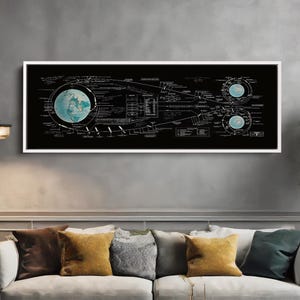 Antiguos Maps Canvas NASA Map of Apollo Manned Lunar Landing : GOSS Mission Profile circa 1969
