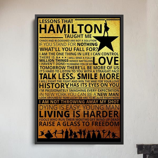 Hamilton Musical Theatre Poster, Broadway Canvas Wall Art, Inspirational Theatre Print, Musical Home Decor for Stage Lovers