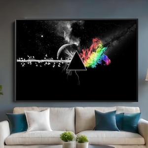Duty Free Usa Pink Floyd canvas Dark side of the moon decor Rock n roll art Cosplay print Music art Pink Floyd wall art Gift to the gamer