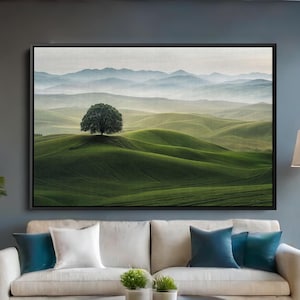 Duty Free Usa Tranquil Green Landscape Canvas – Serene Nature Scene for Peaceful Wall Decor & Calming Home Ambience