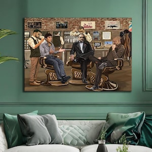 Gangsters Graffiti Canvas Wall Art – Famous Mobster Movie Poster for Home, Office or Man Cave, Urban Street Style Gangster Decor