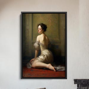 Victorian Woman Art Canvas Wall Art, Classic Vintage Portrait, Elegant Historical Decor, Antique Feminine Artwork for Home