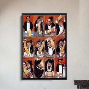 Guy Buffet The Making Of Perfect Martini Canvas Wall Art – Food & Drink Decor – Retro Bar Poster – Martini Abstract Print – Cafe Wall Art