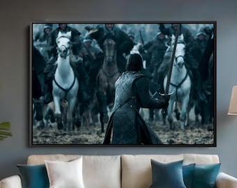 Jon Snow Canvas Wall Art, GOT 3D Wall Decor, Trendy Wall Art for Home, Unique Jon Snow Wall Decor, Modern Canvas Print