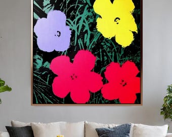 Andy Warhol Poppy Flowers Canvas, Sunday B Morning Pop Art Print, 1970s Silkscreen Wall Art, Modern Floral Home Decor Poster