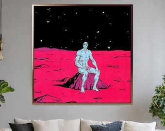 Manhattan Retro Comic Canvas Wall Art, Vintage Superhero Art Print, Comic Book Style Home Decor, Gift for Comic Enthusiasts