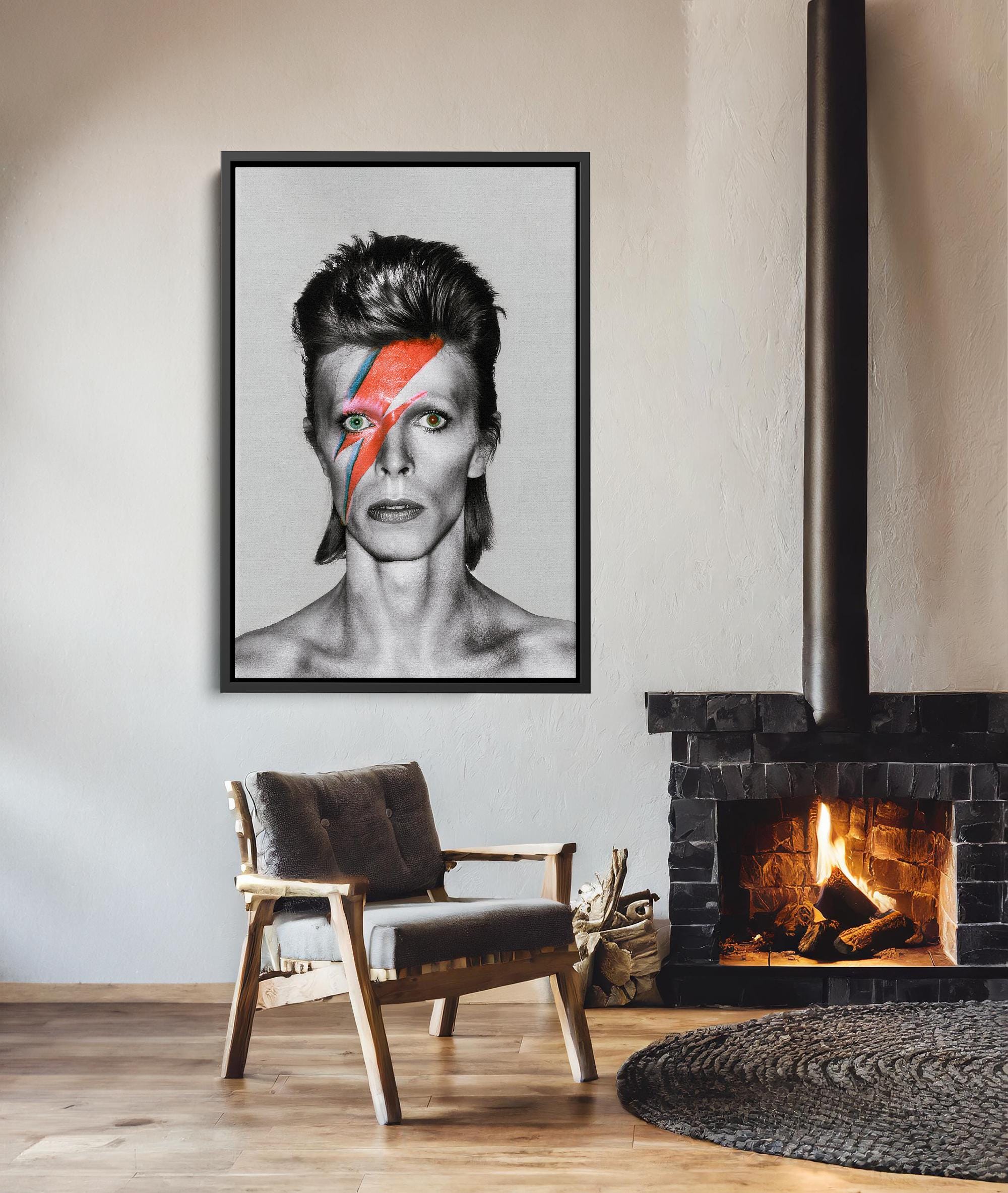 David Bowie Ziggy Stardust Canvas Art, Iconic Rock Star Poster