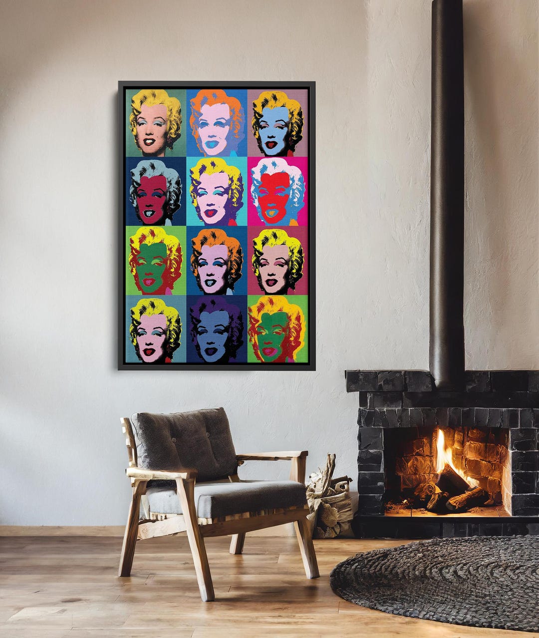 Pop Art Marilyn Monroe – 12 Color Variations Canvas Wall Art in Andy ...