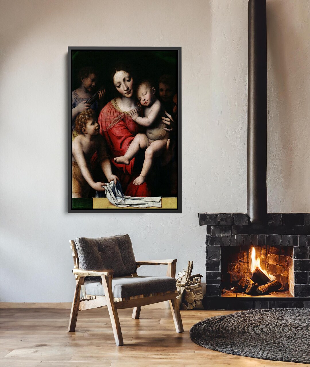 Luini Sleeping Jesus Canvas Art, Madonna and Child Print, High ...