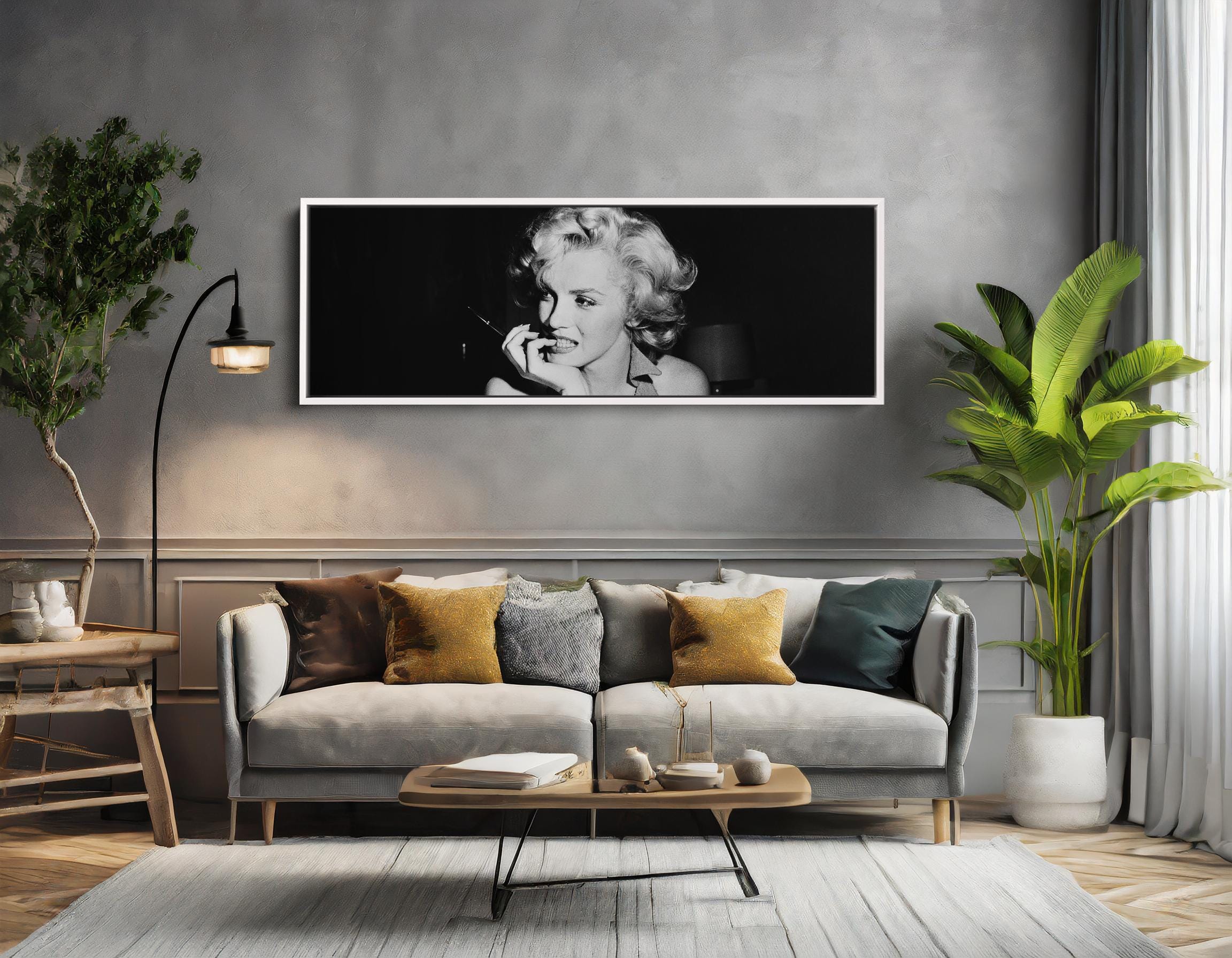 Marilyn Monroe Black and White Elegant Photo Canvas Wall Art-vintage ...