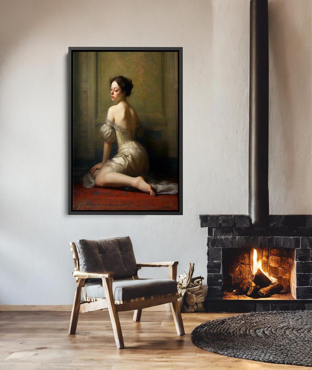 Victorian Woman Art Canvas Wall Art, Classic Vintage Portrait, Elegant ...