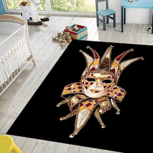 Elegant Harlequin Masquerade Mask, Parties, Balls,Carnival, Halloween Carpet, Themed Events Carpet
