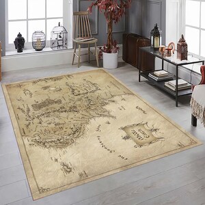 Middle Earth Map Rug: Lord of the Rings Decor for Gamers - Etsy