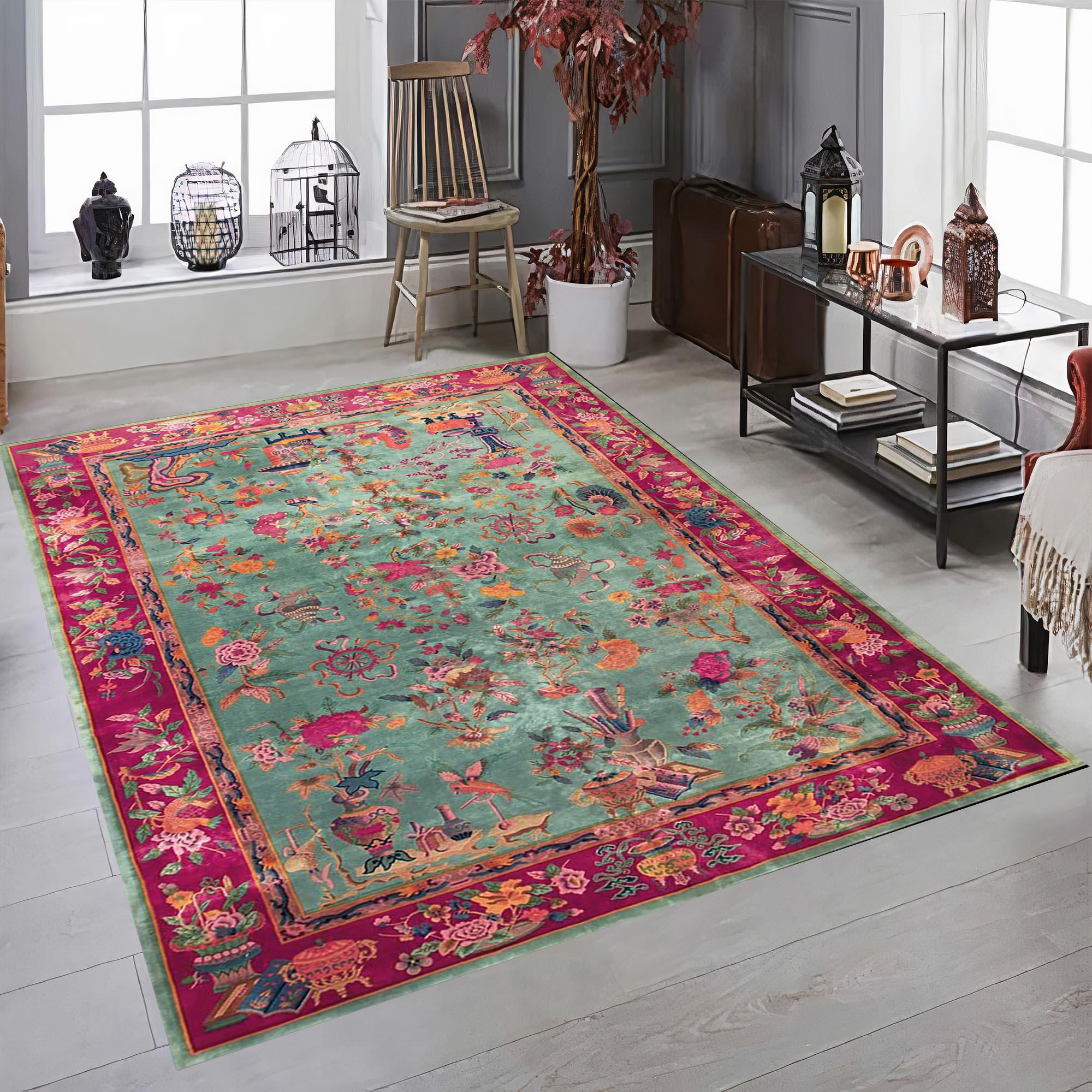Floral Patterned Rug, Vintage Decor Rug, Farmhouse Decor, for Nature ...