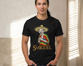 スミゲル メキシカン ソンブレロ Tシャツ; 面白いカルチャー マッシュアップ Tシャツ; スメアゴル パロディ フィエスタ グラフィック トップ