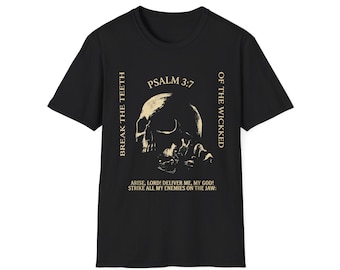 Psalm 3:7 Vintage Skull Christian Religious Bible Verse T-Shirt