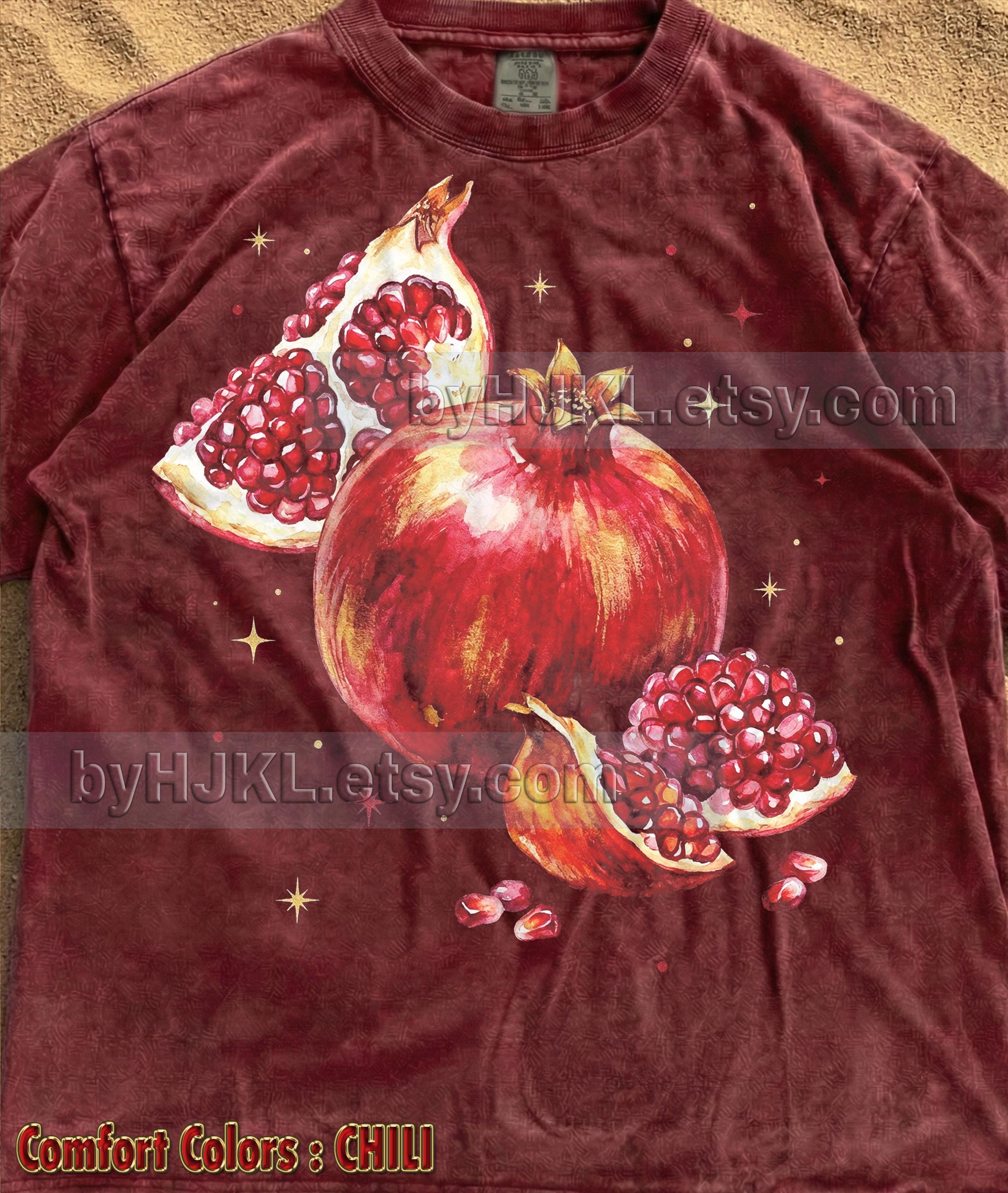 Vintage Pomegranate Watercolor Comfort Colors® Tshirt, Retro