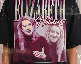 Camiseta de Elizabeth Holmes, camiseta vintage de estrella, emprendedora, villana tecnológica, celebridad, estilo retro de los 90, suéter de Elizabeth Holmes