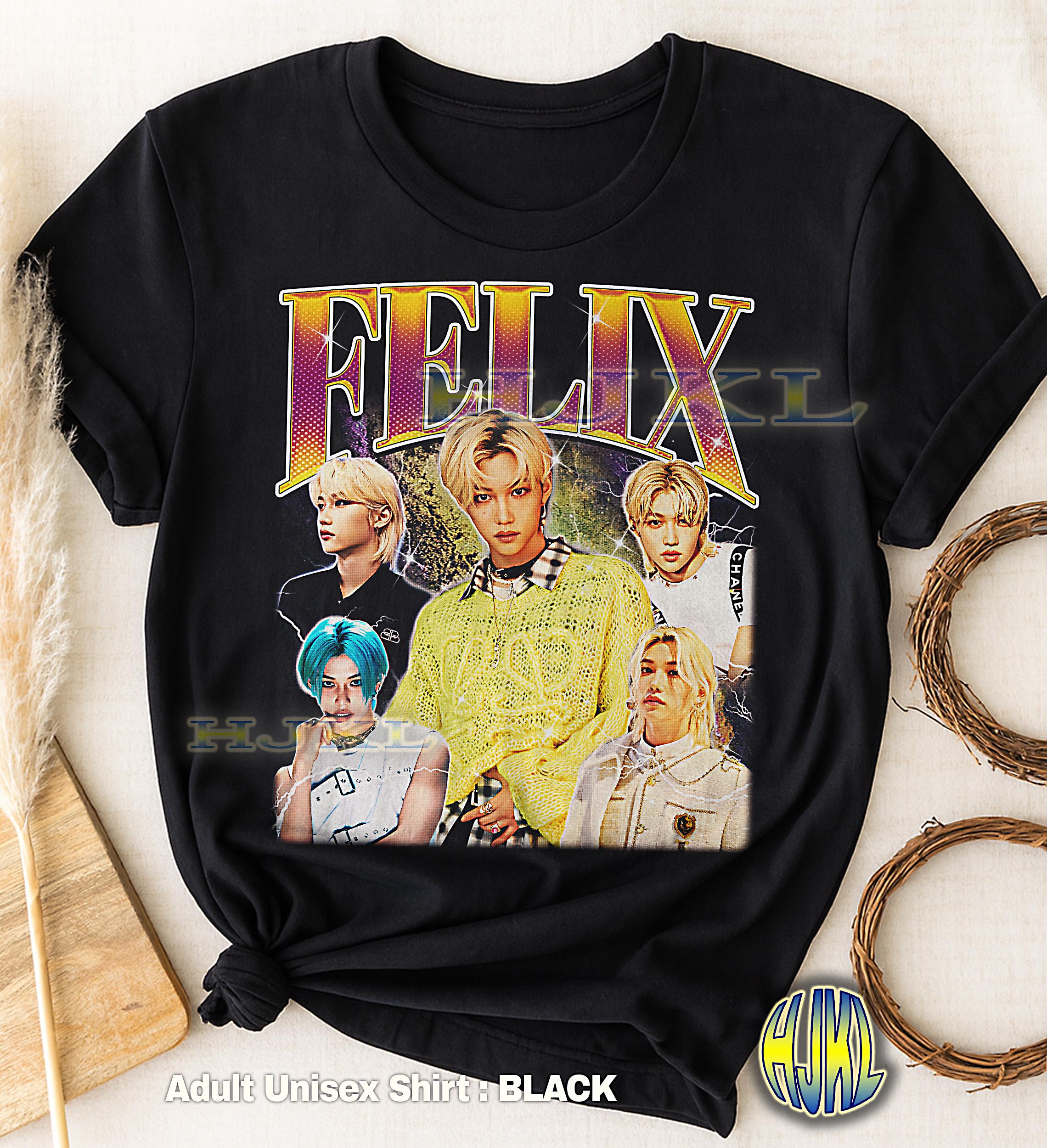 Felix Bootleg Shirt, Vintage Stray Kids Rapper Kpop Idol Performer