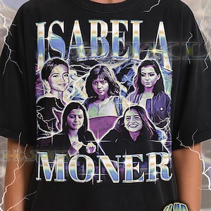 Camiseta de Isabela Moner, camiseta vintage retro de los 90 de Isabela Merced, camiseta gráfica en homenaje a la actriz, ropa estética para fans.