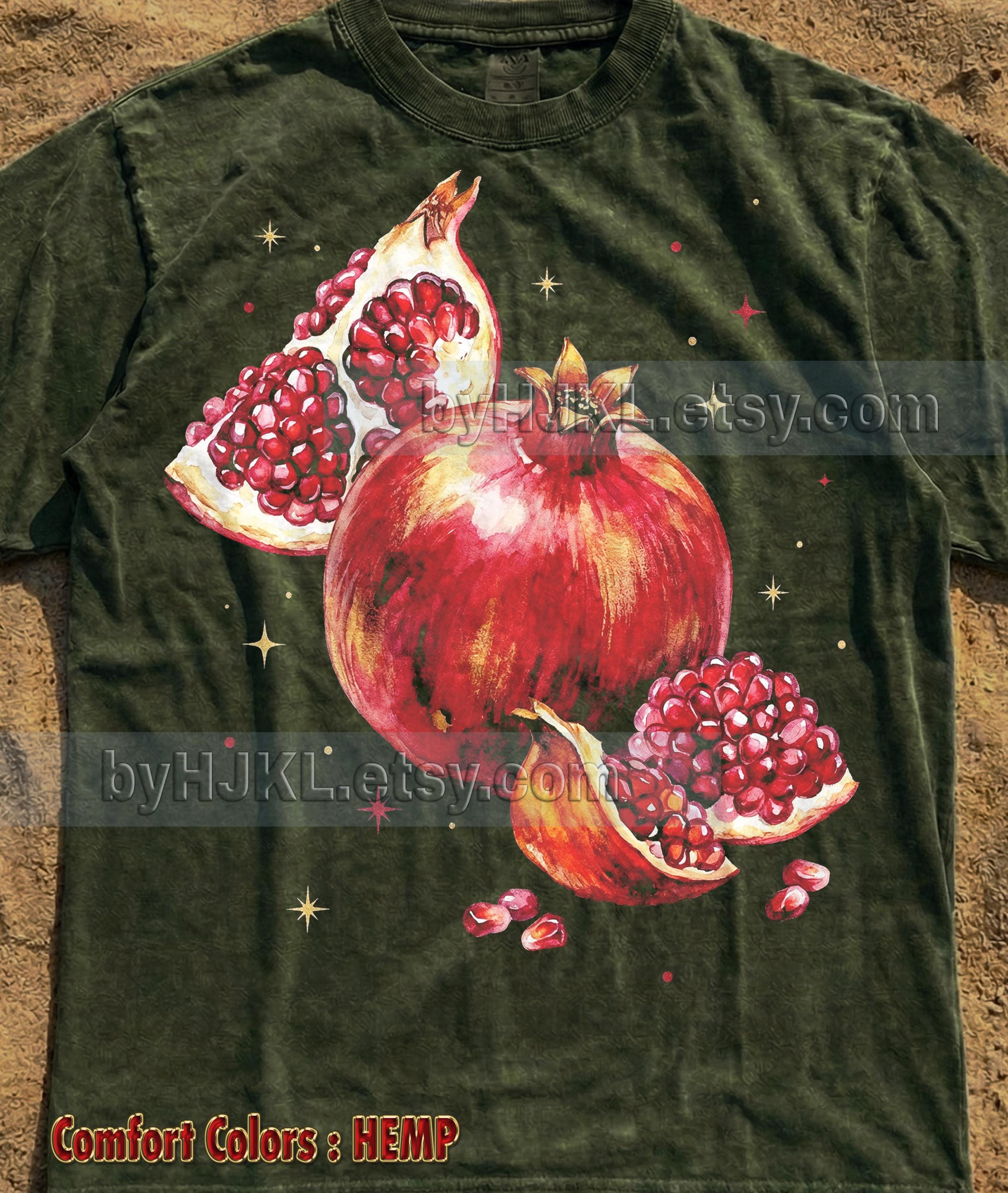 Vintage Pomegranate Watercolor Comfort Colors® Tshirt, Retro