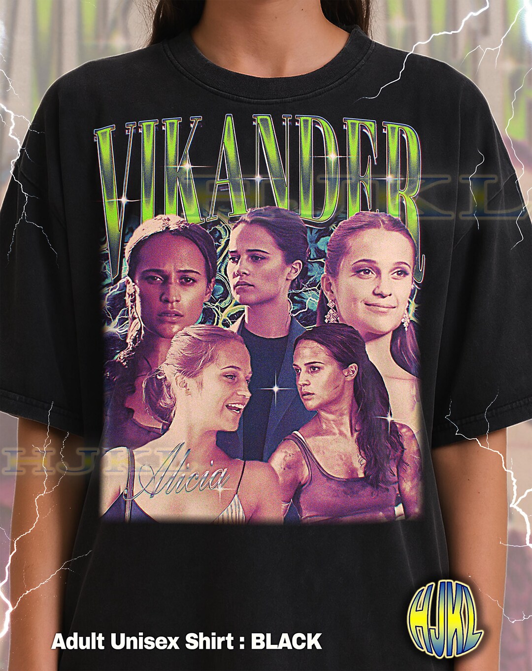 Alicia Vikander T-shirt, Vintage Actress Star Celebrity Performer