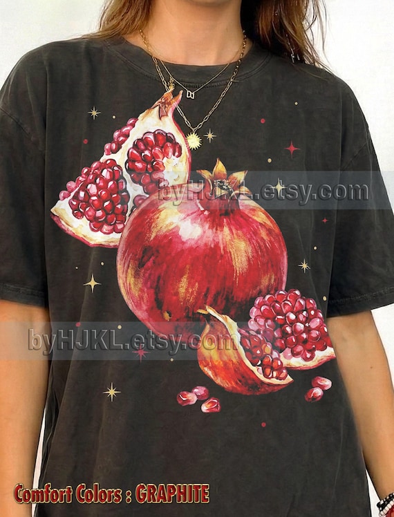 AMERI VINTAGE POMEGRANATE Tシャツ Vintage Pomegranate Watercolor Comfort Colors® Tshirt, Retro