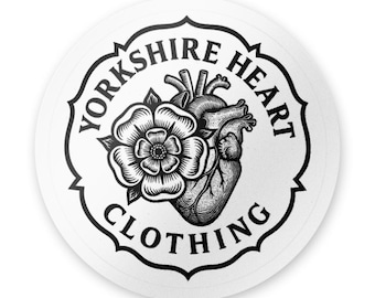 Born in the North - 7.5cm Circle Sticker - White