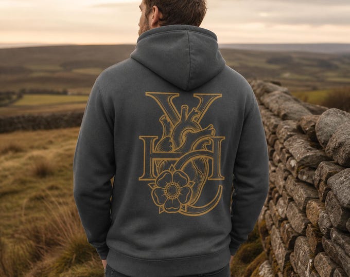 Featured listing image: Limited Edition Yorkshire Pullover Hoodie: Unisex Embroidered Sweatshirt with Back Print