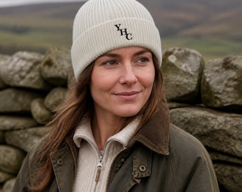 Embroidered Yorkshire Beanie – Unisex Cotton Ribbed Cuff Hat