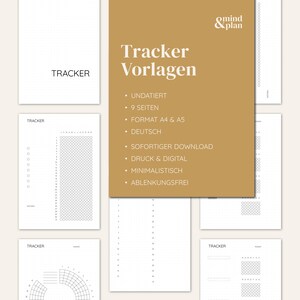 TRACKER VORLAGEN | Gewohnheits-Tracker | sofortiger Download | undatiert | PDF | Druck und Digital | 9 Seiten | A4 und A5 | Deutsch