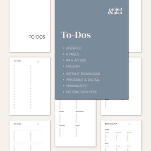 TO-DOS | To-Do-List | Planner | Bullet Journal | instant download | undated | PDF | Print and Digital | 8 pages | A4 and A5 | English