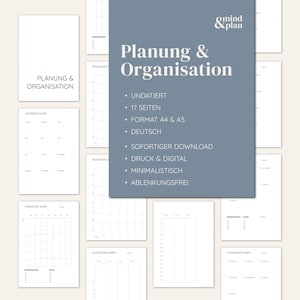 PLANUNG & ORGANISATION | Bullet Journal | sofortiger Download | undatiert | PDF | Druck und Digital | 17 Seiten | A4 und A5 | Deutsch