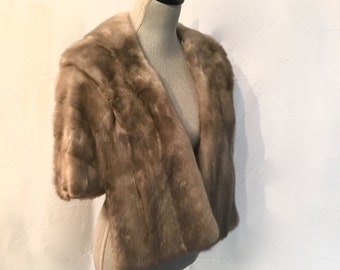 1960's Fox Fur Capelet, Fawn Brown Stole